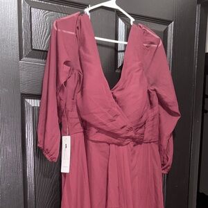 Elegant Burgundy Wrap Dress